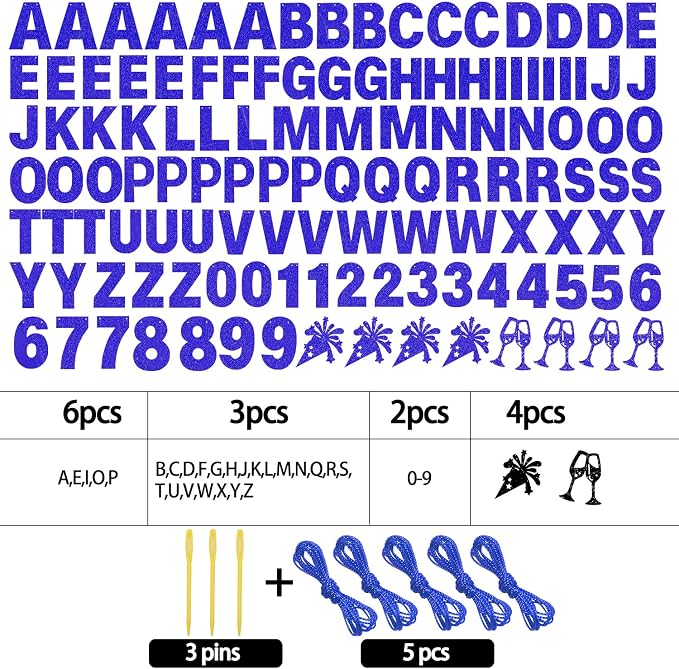 129Pcs Glitter Customizable Banner Kit DIY Custom Letter Banners DIY Happy - Image 2