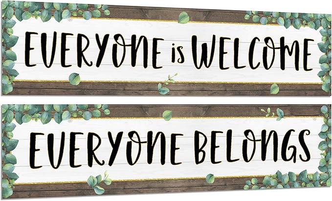 2 Pack Eucalyptus Classroom Decorations Welcome Back to School Banner Bulletin by ZOIIWA