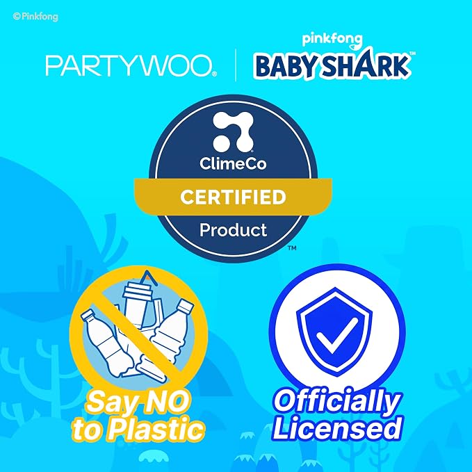 PartyWoo Baby Shark Blue Foil Round Star Mylar Number 3 Balloons 5pcs | Balloons - Image 8