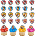 DecoPac Paw Patrol Reporting For Duty Rings, Cupcake Decorations Featuring Chase by Decopac