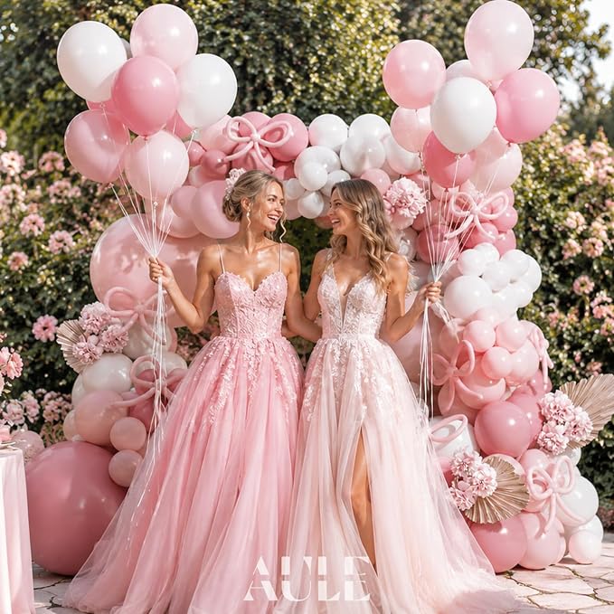 AULE Pink Balloon Arch Kit 155Pcs Light Pink White Balloons | Macaroon Pink - Image 5