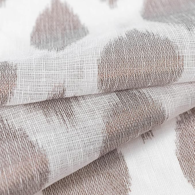 MYSKY HOME Semi Sheer Kitchen Curtains Valance and Tiers Set 36 inch Length | - Image 6