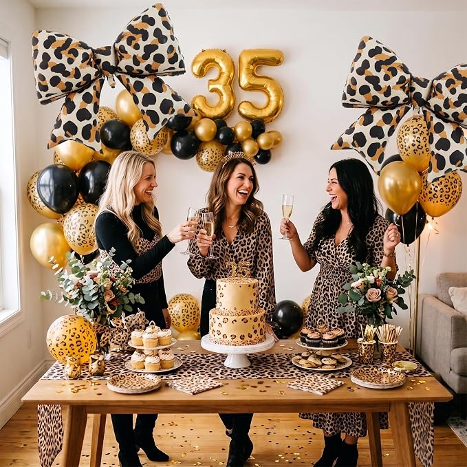 38 Inches Bow Balloon Leopard Print - Image 4