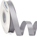 Ribbli Silver Satin Ribbon 5/8 inch x Continuous 25 Yards, Double Faced Satin by Ribbli