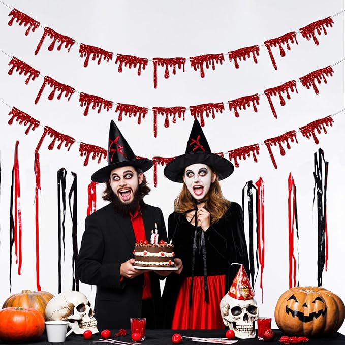 Red Blood Drop Banner for Halloween Party Decorations Supplies Scary Halloween - Image 6