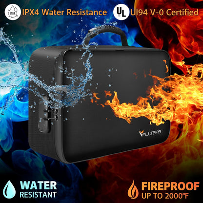 Fireproof Document Bag with Lock - 2000°F Heat Resistant & Waterproof Document Bag with 3 Layers, Portable Fire Proof File Box for Documents, Laptop, Passports & Certificates - Home & Travel - Black