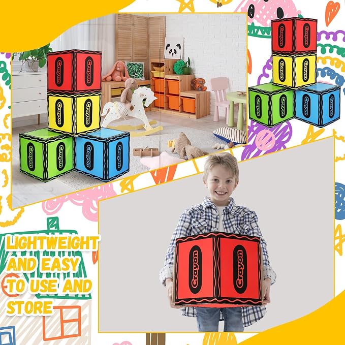 Denylo pro 4 Pcs Back to School Crayon Balloon Box Decoration Large Crayon Boxes - Image 4