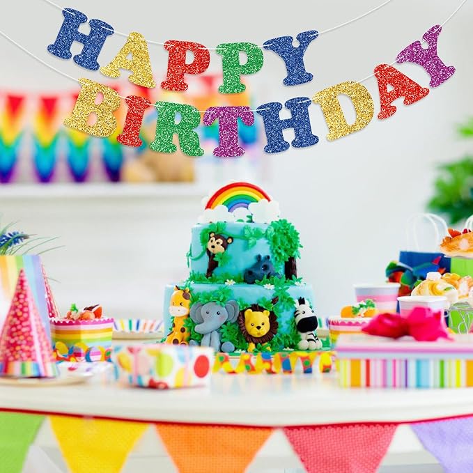 Colorful Happy Birthday Banner Birthday Party Decorations Happy Birthday Banner - Image 3