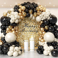 Black and Gold Balloon Arch Garland Kit 150pcs 2026 New Year's, Double Stuffed by PTGOLUO