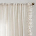 TERLYTEX Linen Ruffle Curtains for Living Room 58 x 72 Inch, 2 Panels | Rod by TERLYTEX