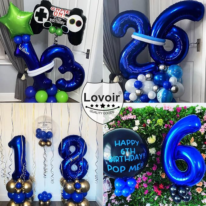 Lovoir 40 Inch Navy Blue Number 6 Balloon Large Size Jumbo Digit Mylar Foil - Image 5