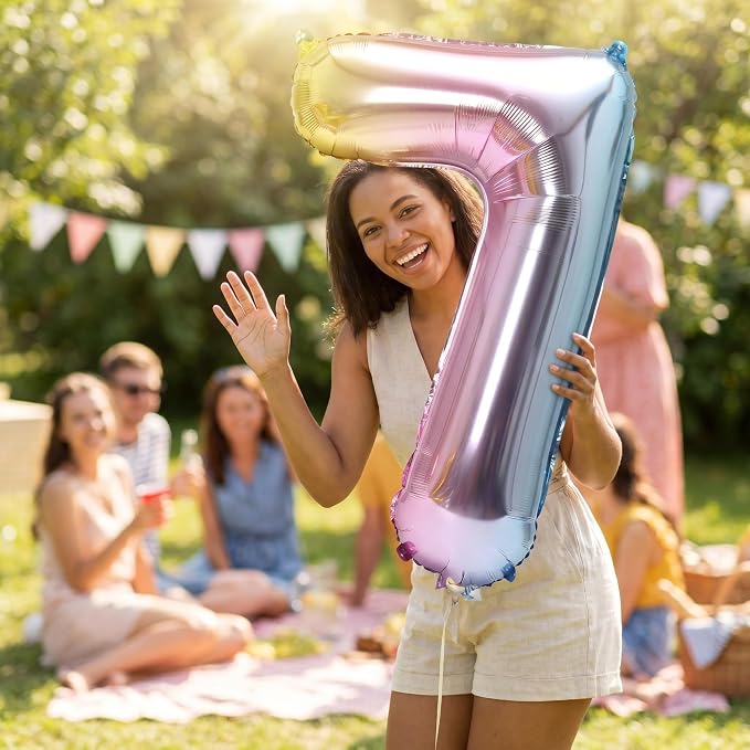 YPSelected 32 Inch Large Foil Helium Number Balloon Birthday Wedding Party 0-9 - Image 2