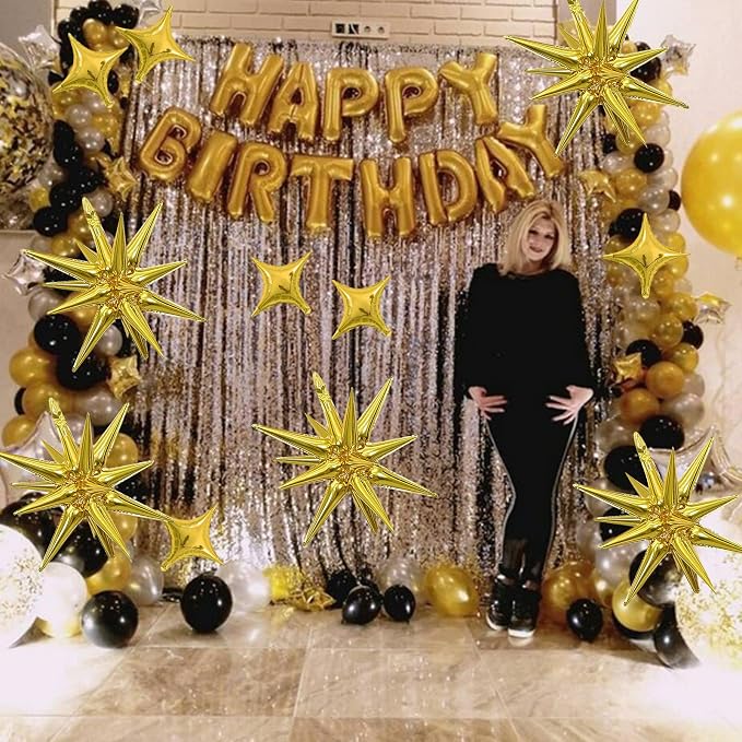 HILAVO 12PCS Gold Star Balloons - Image 3