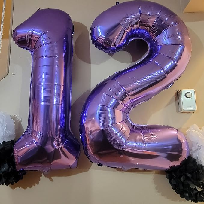 Purple Number 17 Mylar Foil Balloons, 40 Inch Giant Purple 17th Birthday - Image 6