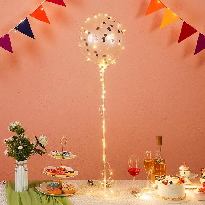 Liliful 30 Sets of Balloon Stand Kit and LED Fairy Lights Centerpieces Include - Image 7