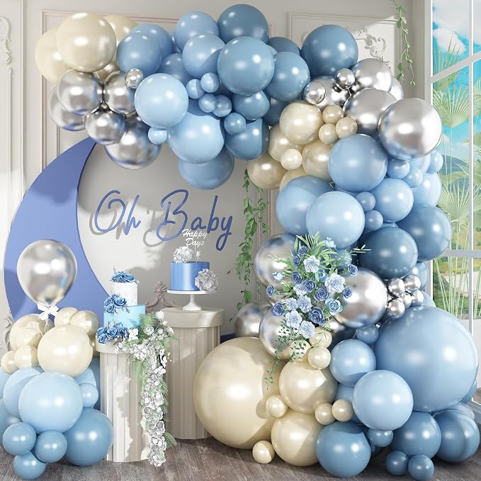Dusty Blue Balloon Arch Kit by Jobkoo