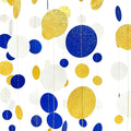 Royal Blue Gold White Party Polka Dot Garland Dark Blue Glitter Gold White by pinkblume