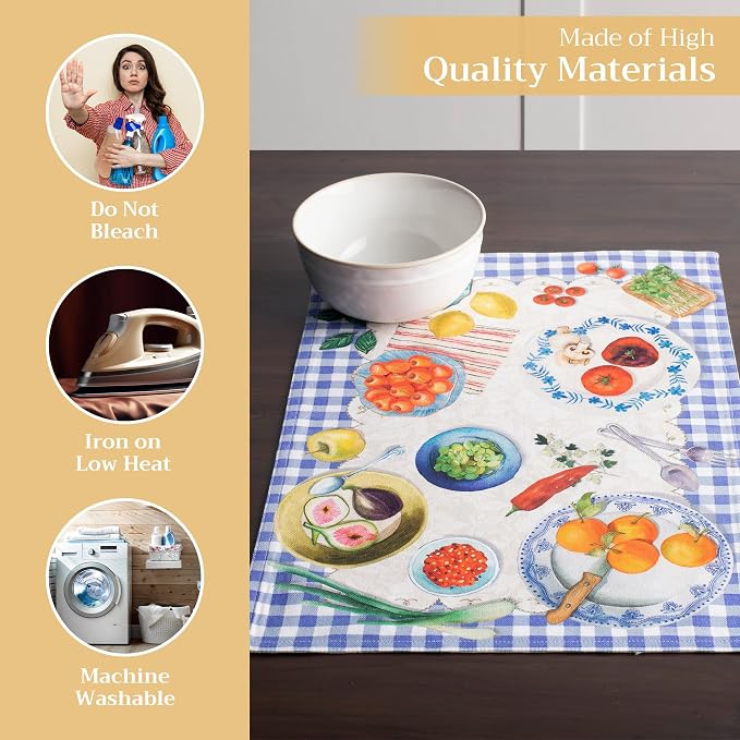 Maison d' Hermine Placemats Set of 4 Reusable 100% Cotton | Cloth Place Mats - Image 3