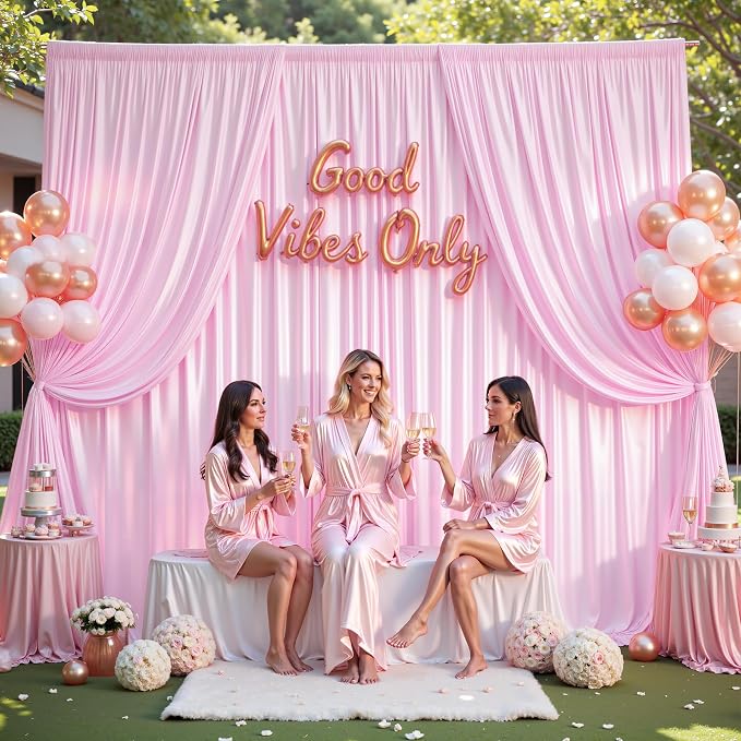 10x10ft Pink Glitter Backdrop Curtain - Image 7
