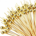 200PCS Gold Ball Cocktail Picks, Charcuterie Sticks, Wedding Party Decor by Amovvitacocktailpicks