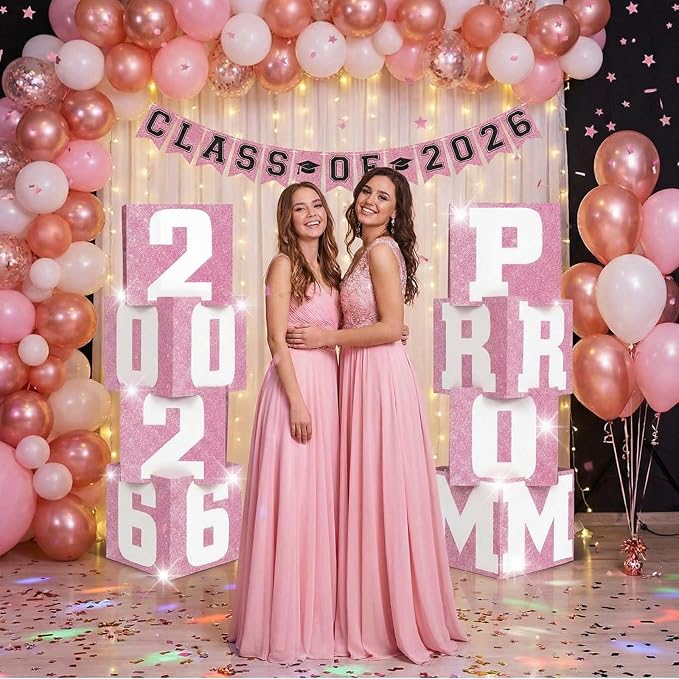 Queekay 8 Pcs Prom Column Standup Photo Booth Decorations 2026 Prom Backdrop - Image 3