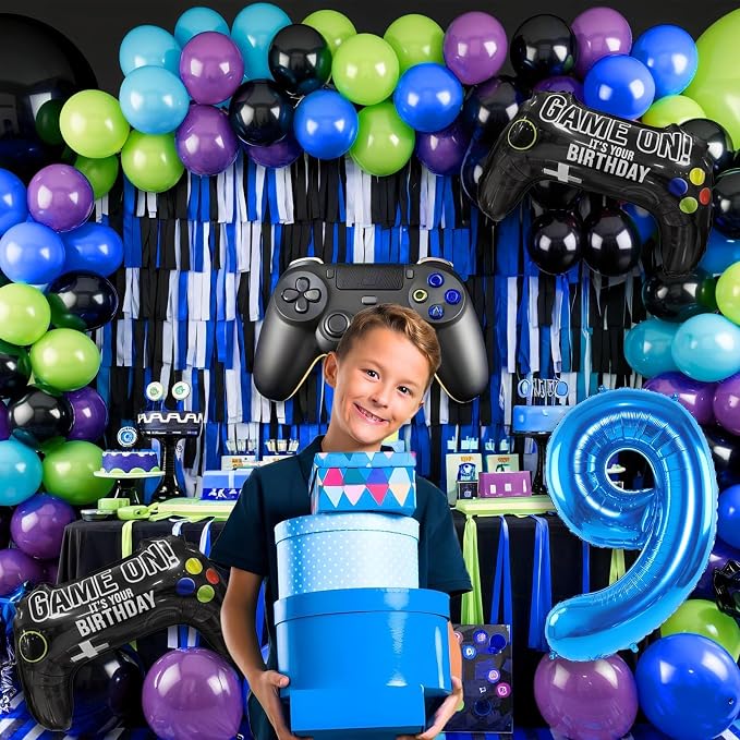 9th Birthday Video Game Balloons Arch, 9th Party Balloons Garland Kit 9th Game - Image 7