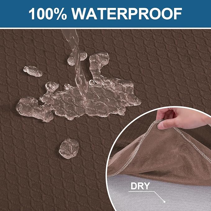 Smiry Waterproof Seat Covers for Dining Room Chairs, No Rear Covers | Stretch - Image 3