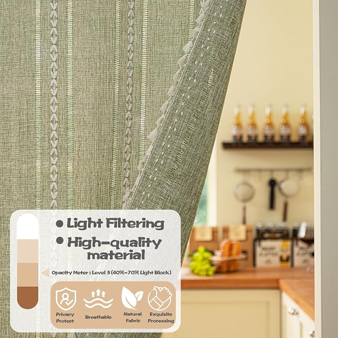 Sutuo Home Green Boho Door Curtains - Image 6