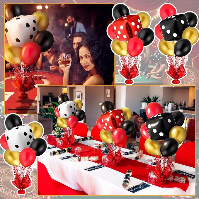 Civaner Casino Party Balloons Stand Kit 6 Sets, and Yellow - Image 6