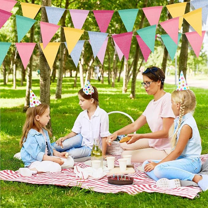 8 Strings 96 Feet Pastel Pennant Banner Flags - Image 6