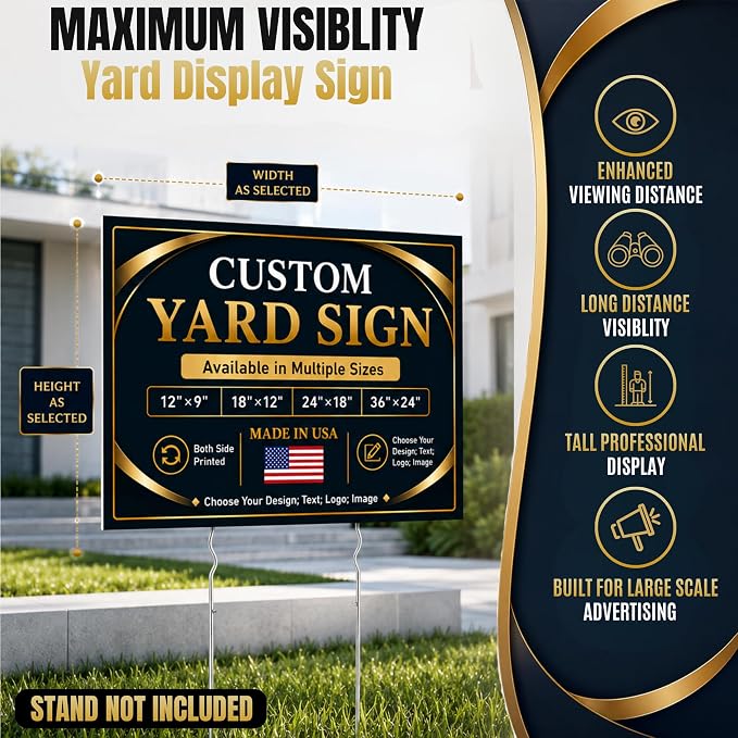 Custom Signs Outdoor by BCB Print 24x18, Personalized Signs, Printed in USA | - Image 3