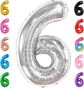 KatchOn Silver Number 6 Balloon 40 Inch | 6th Birthday Balloons, 6th Birthday by KatchOn