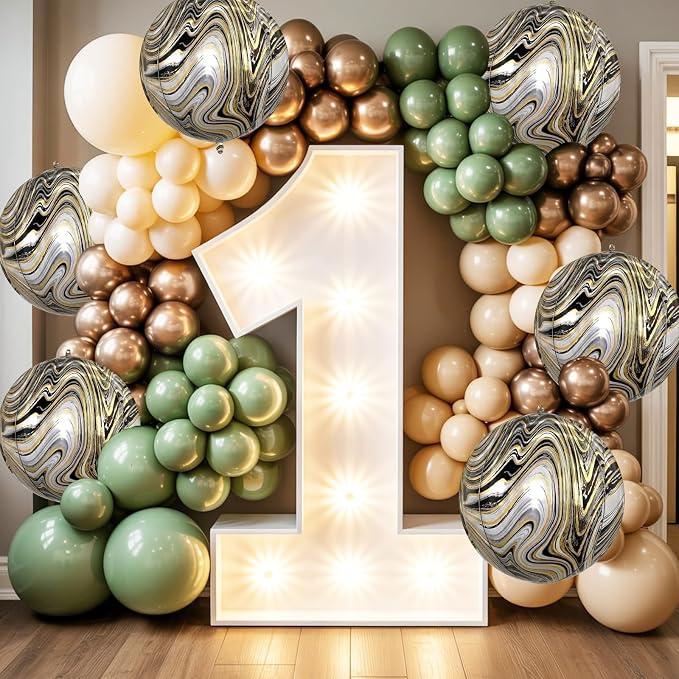 Black Gold and White Balloons Foil, 22Inch Metallic Balloons Printed, Round - Image 6