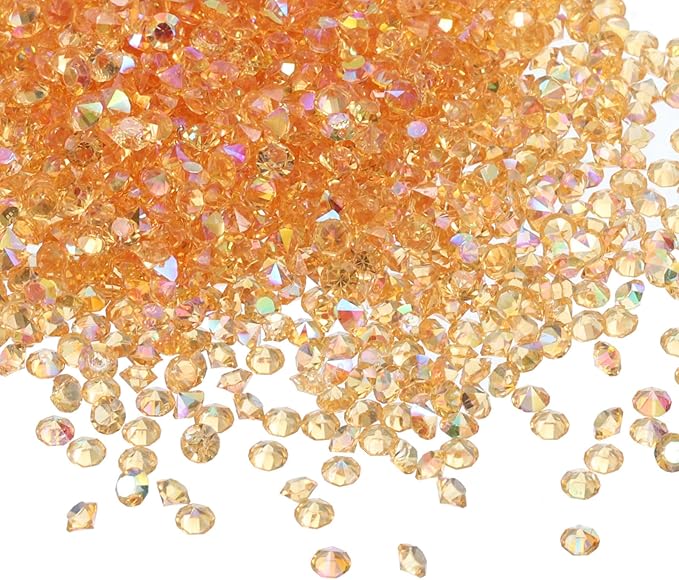 PATIKIL 14000Pcs Wedding Table Scatter Confetti Crystals 3mm Acrylic Diamonds Vase Fillers Gems for Table Centerpiece Decorations Bridal Shower Party, Yellow AB