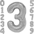 40 Inch Disco Number Balloons Large Silver Disco Ball Print Number Balloon by cocodino