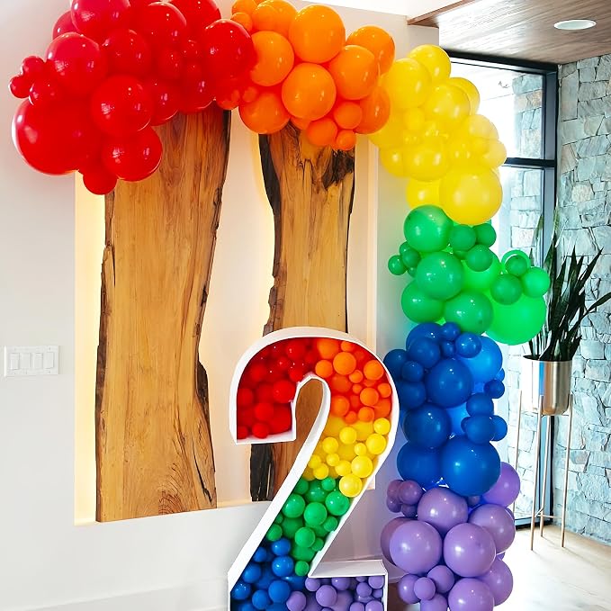 Voircoloria 134pcs Rainbow Balloons Garland Arch Kit, 18 12 10 5 Inch | - Image 4