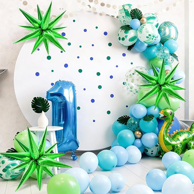 60Pcs Green Star Balloons Foil Cone Balloons Green Party Decorations - Image 6