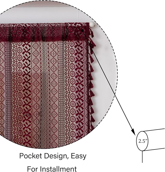 Sutuo Home Burgundy Sidelight Curtains - Image 5