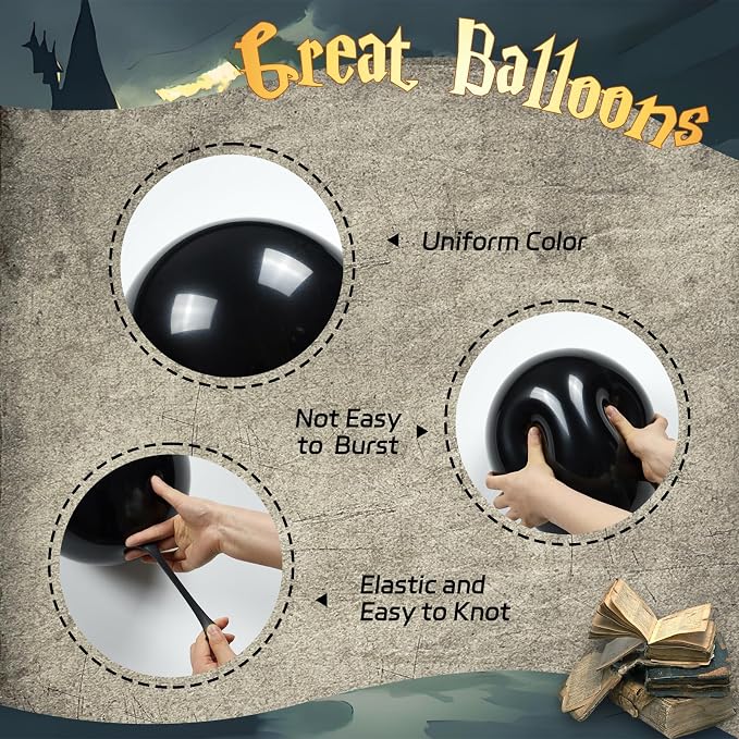 60pcs 12inch Black Burgundy and Gold Balloons, - Image 3