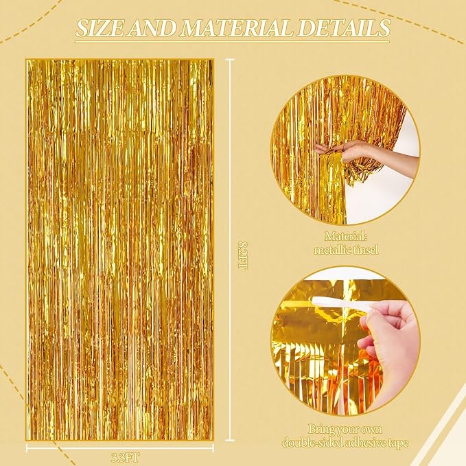 DECOCKRAT 3 Pack Foil Fringe Backdrop - Image 3