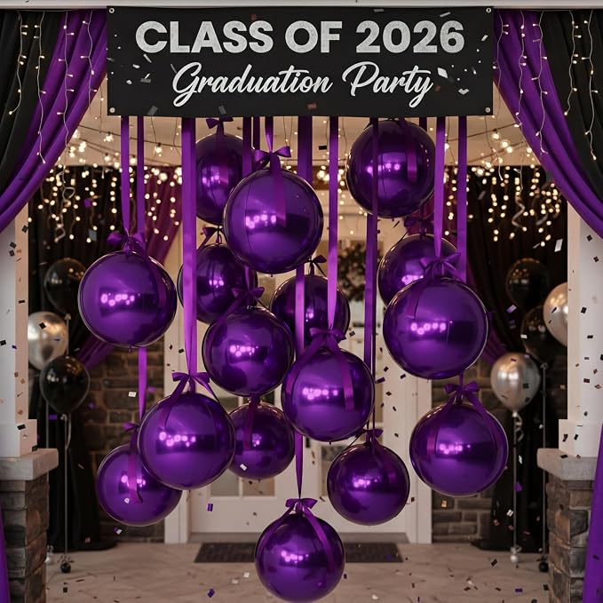 Jenaai 30 Set Round Foil Balloons Bulk 22 Inch 4d Metallic Giant Balloons Set - Image 4