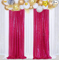 Poise3EHome Hot Pink Sequin Backdrop Curtain, 2 Panels Hot Pink Sequin Backdrop, 2FTx8FT Sequin Curtains for Party Wedding Sequence Backdrop