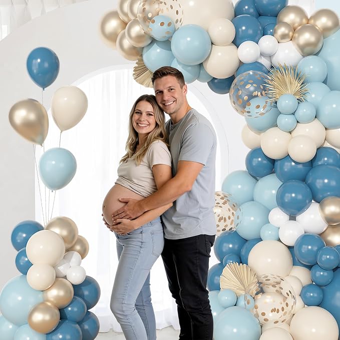 157Pcs Dusty Blue Balloons Garland Arch Kit Different Size | Fog Pastel Slate - Image 5