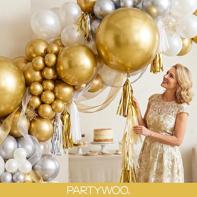 PartyWoo Gold Balloons 127pcs Different Sizes of 36 18 12 10 5 Inch | Balloons - Image 9