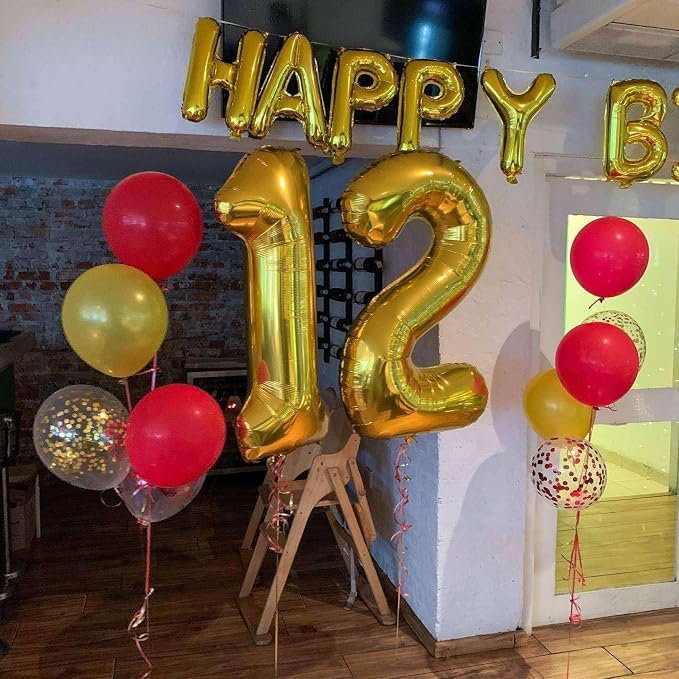 Gold 22 Number Balloons, 40 Inch Giant Number 22 Balloons Foil Mylar Helium - Image 3