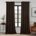 MIULEE Velvet Curtains Brown 52 x 84 Inch Length Set of 2 | Grommet Drapes by MIULEE