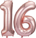 Jonhamwelbor 16 Balloon Numbers Rose Gold Big Giant Jumbo Number 16 Foil Mylar by Jonhamwelbor