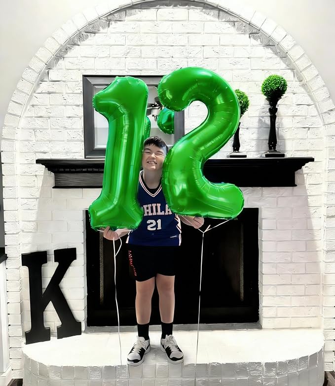 Numbers 12 Balloon 40Inch Dark Green Balloon - Image 4