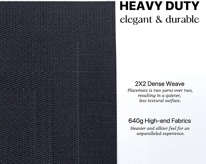 LEXMORE Placemats Set of 4 Vinyl/Plastic Woven Place Mats - Image 3