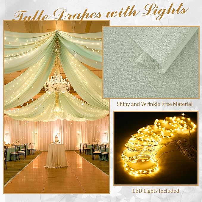 6 Panels Green Ceiling Curtains - Image 3